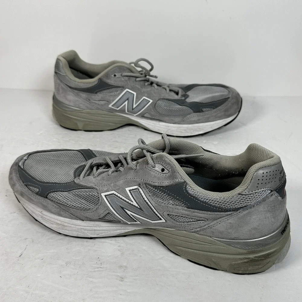 New Balance 990 V3 Gray Running Shoes Men's Made‎ IN USA  M990GL3 Size 14 D